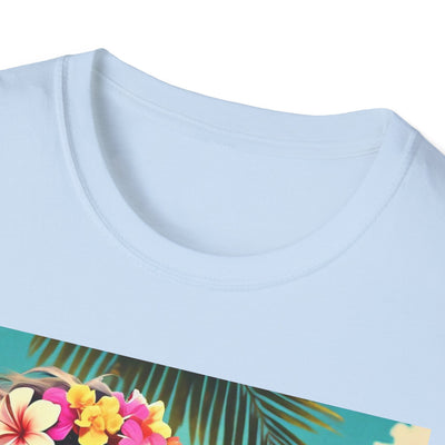 Tropical Dolphin Graphic Tee | Relaxed Vibe, Vacation Wear, Beach Party, Gift for Nature Lovers, Summer Fun