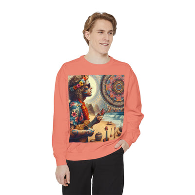 Bohemian Spirit Sweatshirt - Vibrant Garment-Dyed Hoodie, Casual Wear, Festival Style, Gift for Yogis, Artsy Vibes