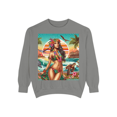 Tropical Vibe Sweatshirt - Beachy Casual Wear, Summer Outfits, Holiday Gift, Beach Lover Apparel, Colorful Graphic Design