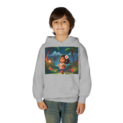 Children's Adventure Hoodie featuring Enchanted Island Scene, Cozy Sweatshirt for Kids, Perfect for Play, Gifts, and Camping