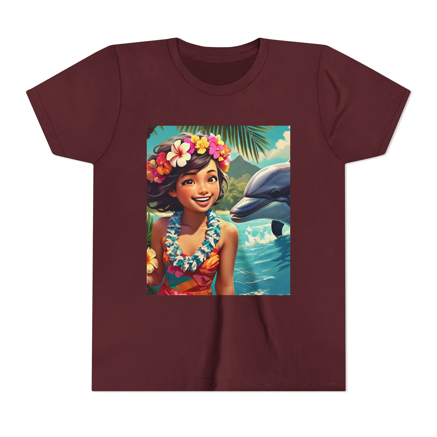 Hawaiian Youth Tee, Summer T-Shirt, Tropical Kids Shirt, Beachwear, Luau Outfit, Vacation Apparel