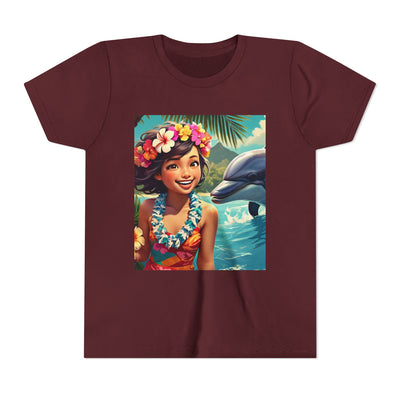 Hawaiian Youth Tee, Summer T-Shirt, Tropical Kids Shirt, Beachwear, Luau Outfit, Vacation Apparel