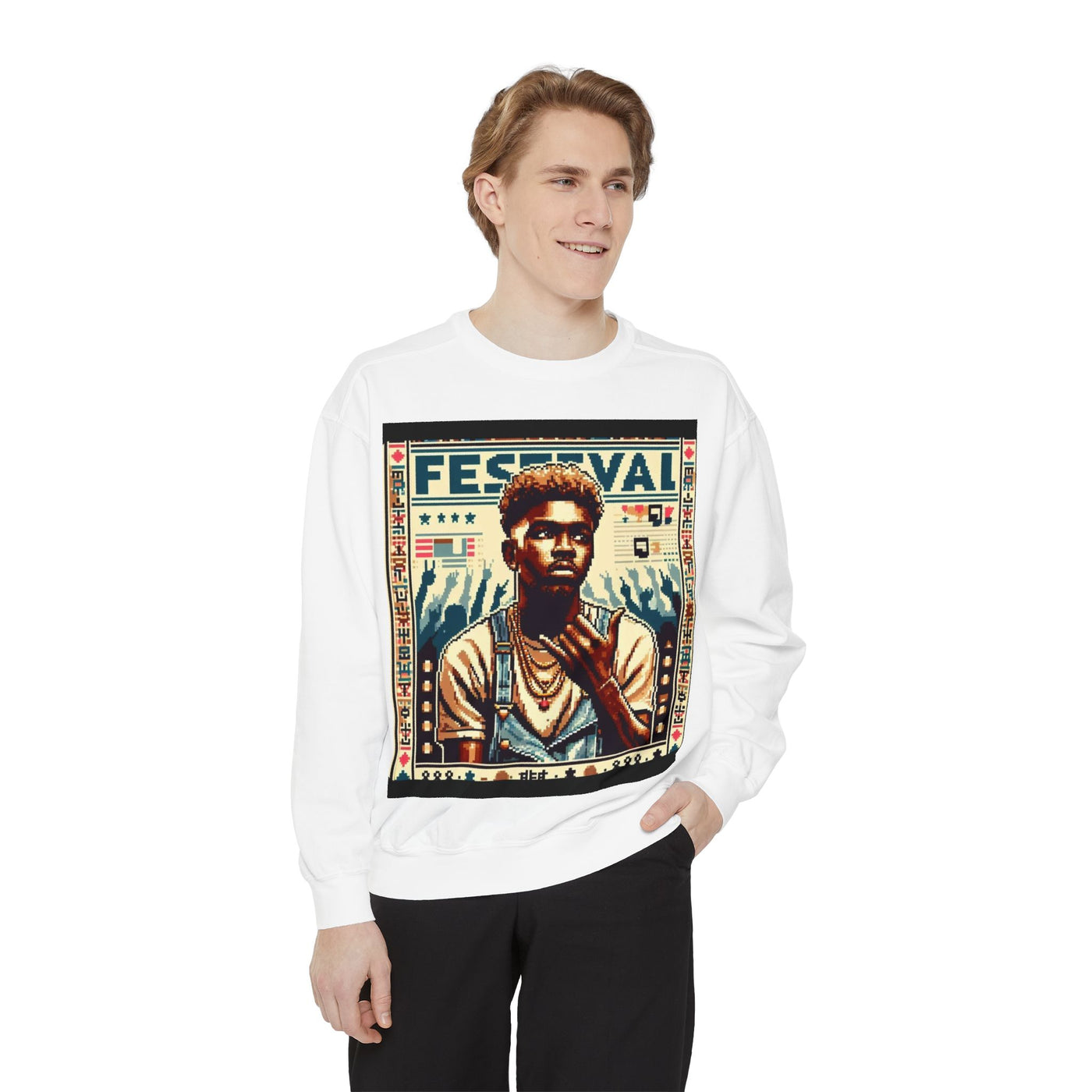 Festival Portrait Sweatshirt — Vintage Concert Graphic Pullover