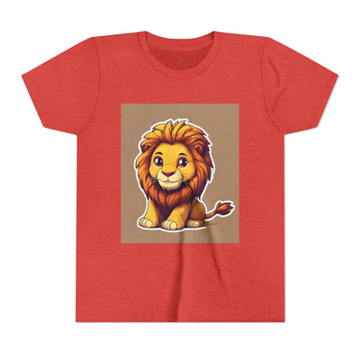 Cute Lion Youth Short Sleeve Tee, Kids Animal T-Shirt, Birthday Gift, Kids Apparel, Zoo Theme Shirt, Playful Lion Print