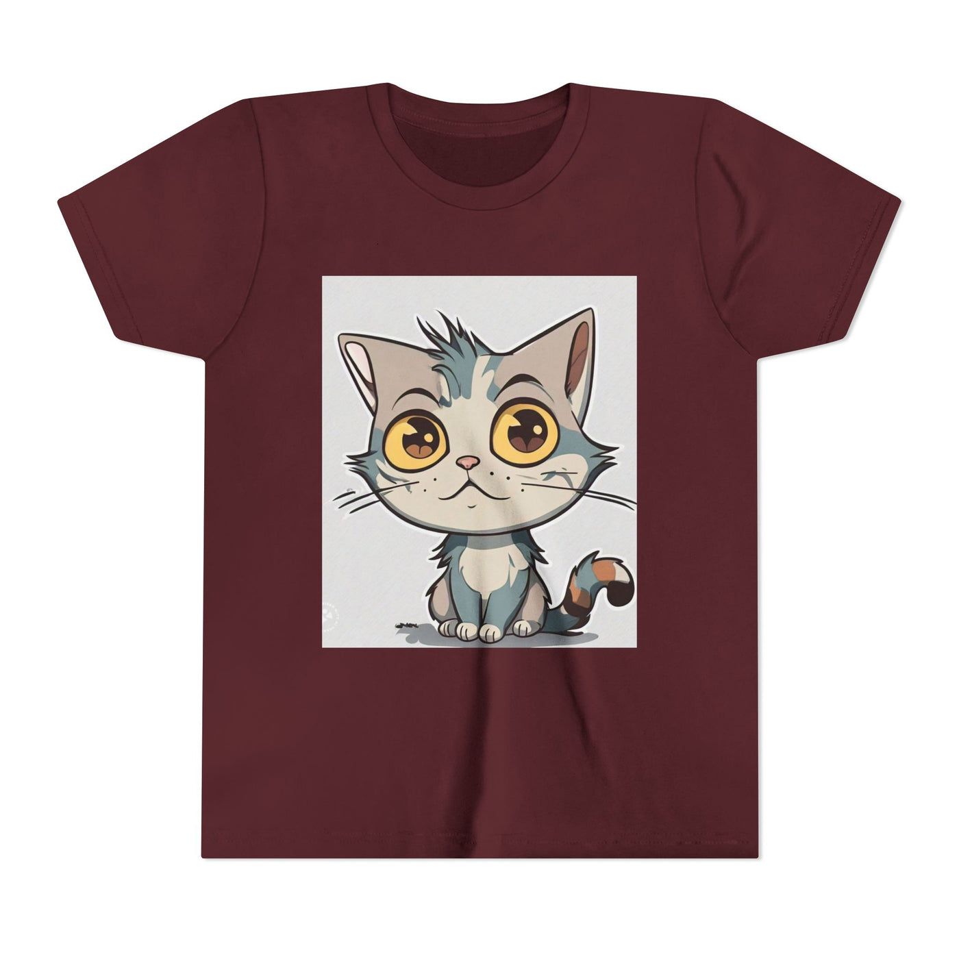 Cute Cartoon Cat Youth Tee, Kids T-Shirt, Cat Lover Gift, Fun Graphic Tee, Birthday Present, Animal Shirt
