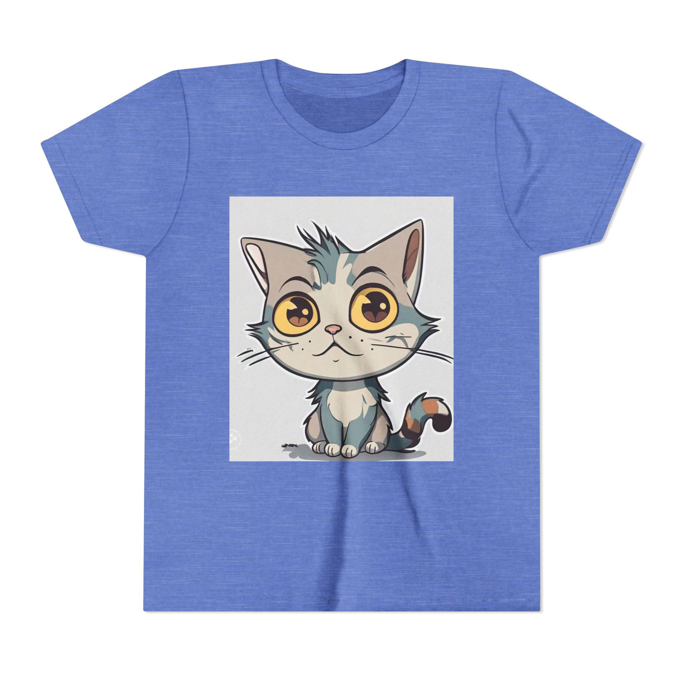 Cute Cartoon Cat Youth Tee, Kids T-Shirt, Cat Lover Gift, Fun Graphic Tee, Birthday Present, Animal Shirt