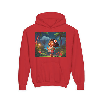 Children's Adventure Hoodie featuring Enchanted Island Scene, Cozy Sweatshirt for Kids, Perfect for Play, Gifts, and Camping