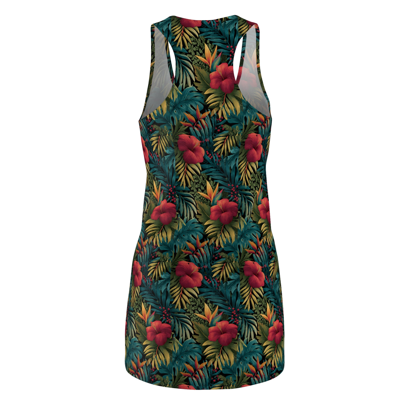 Tropical Hibiscus Racerback Dress — Floral All-Over Print Sundress