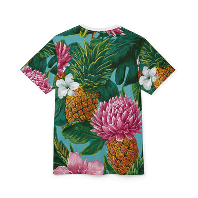 Tropical Pineapple Floral Tee — All-Over Print Hawaiian Shirt