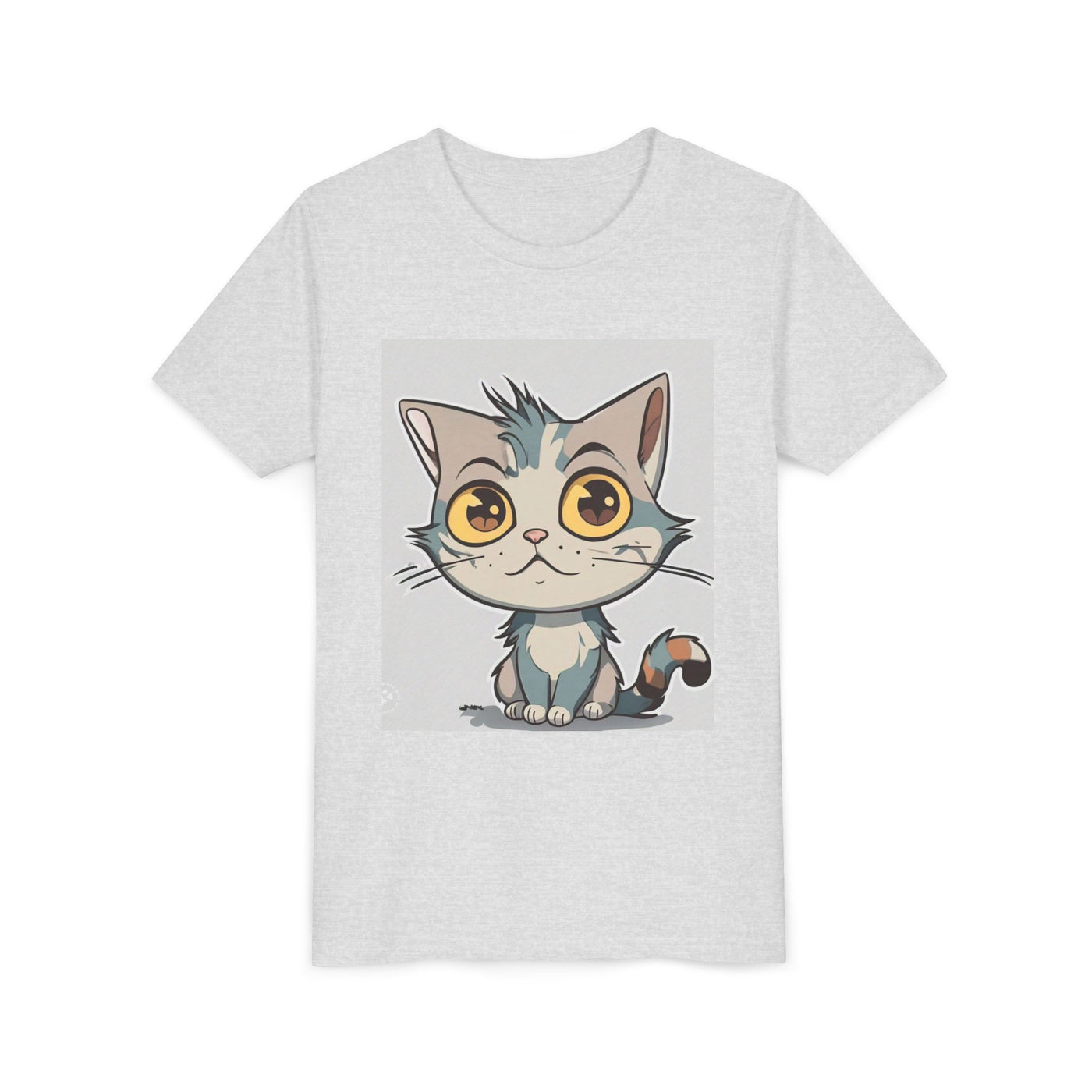 Cute Cartoon Cat Youth Tee, Kids T-Shirt, Cat Lover Gift, Fun Graphic Tee, Birthday Present, Animal Shirt