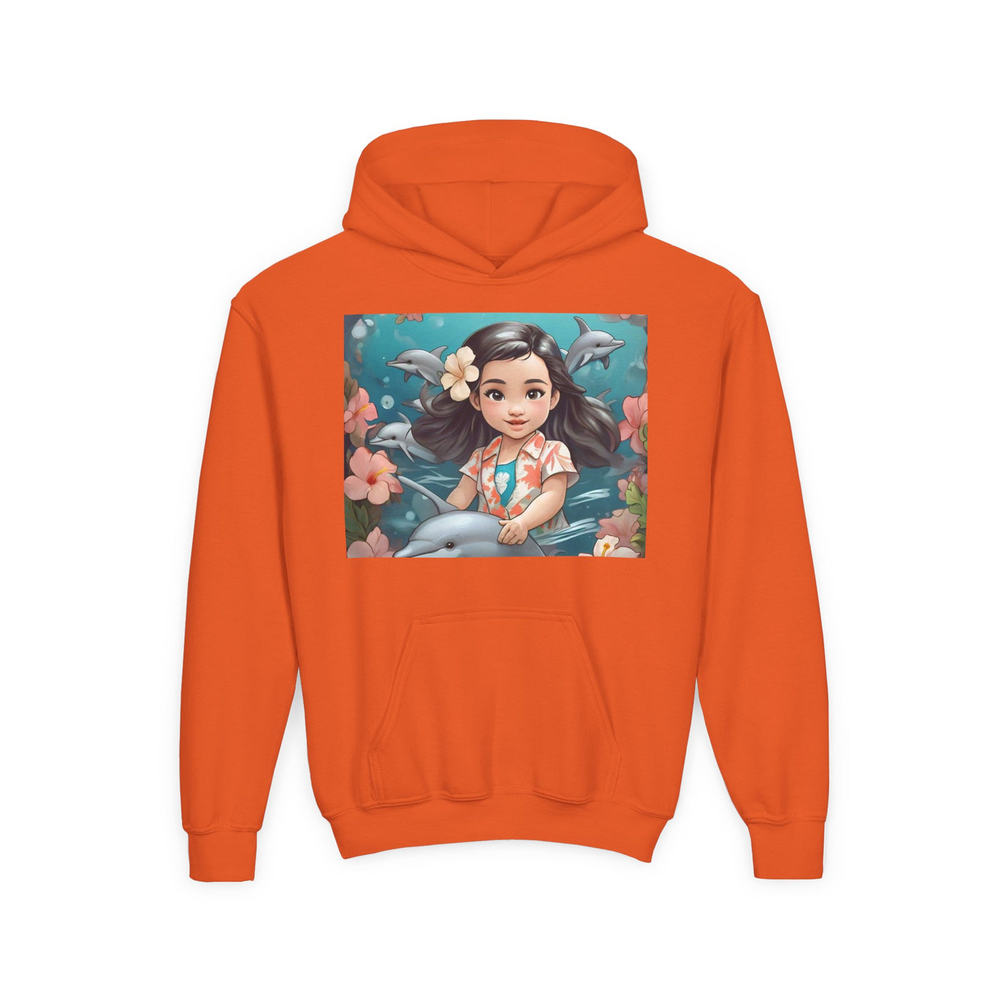 Dolphin Dreams Youth Hoodie - Cute Character Design, Perfect for Gifts, Kids Clothing, Ocean Vibes, Seasonal Wear