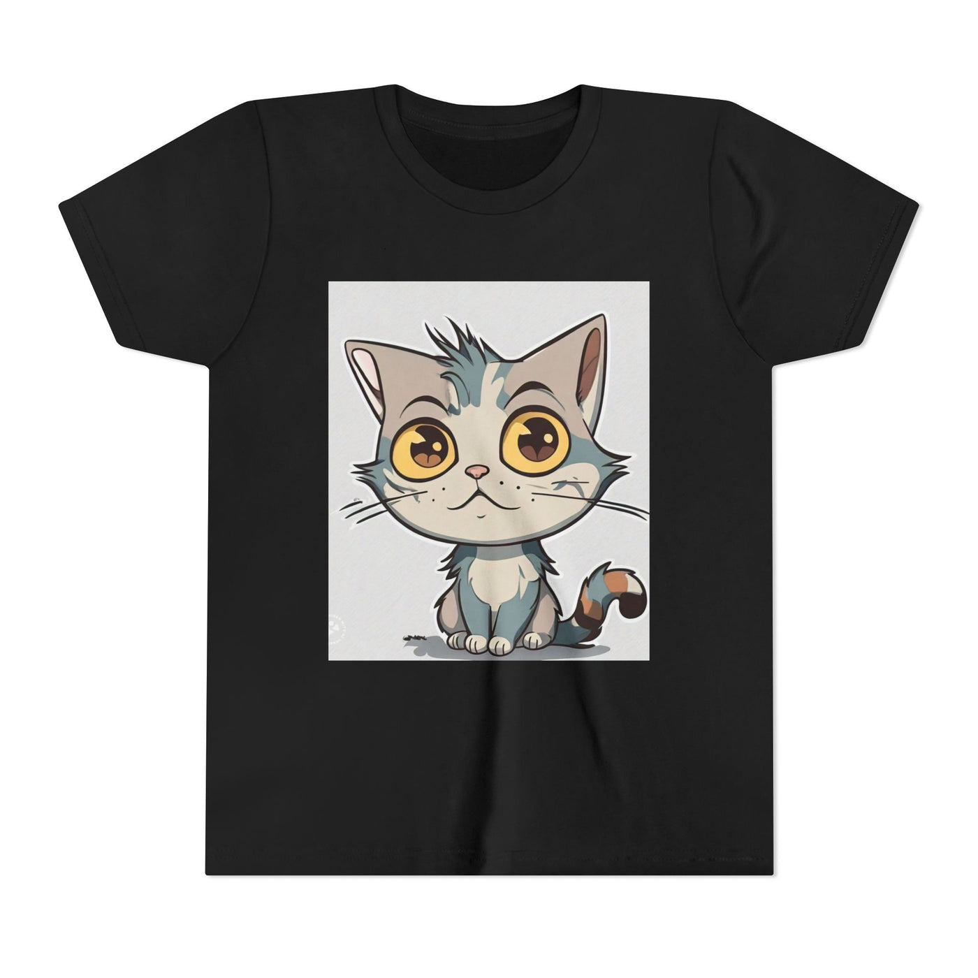 Cute Cartoon Cat Youth Tee, Kids T-Shirt, Cat Lover Gift, Fun Graphic Tee, Birthday Present, Animal Shirt
