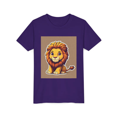 Cute Lion Youth Short Sleeve Tee, Kids Animal T-Shirt, Birthday Gift, Kids Apparel, Zoo Theme Shirt, Playful Lion Print
