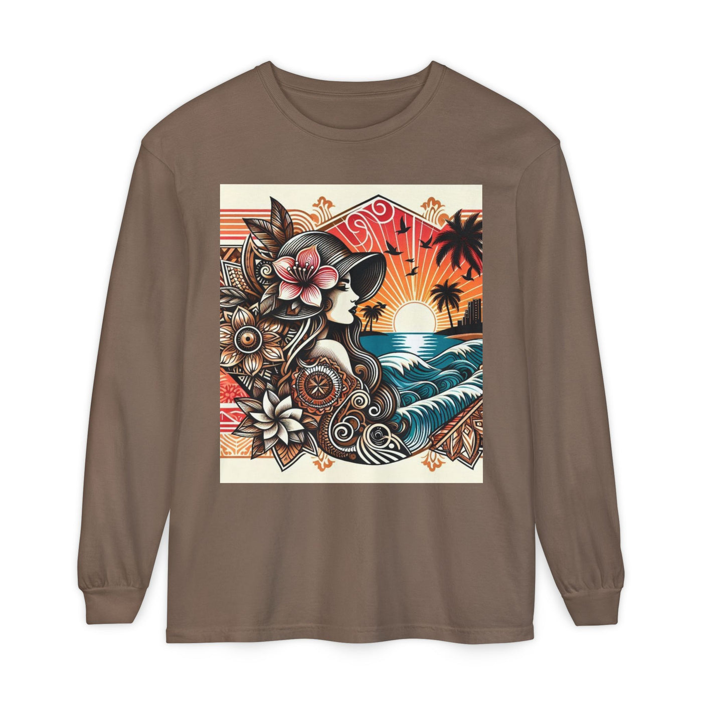 Hawaiian Sunset Floral Long Sleeve Tee