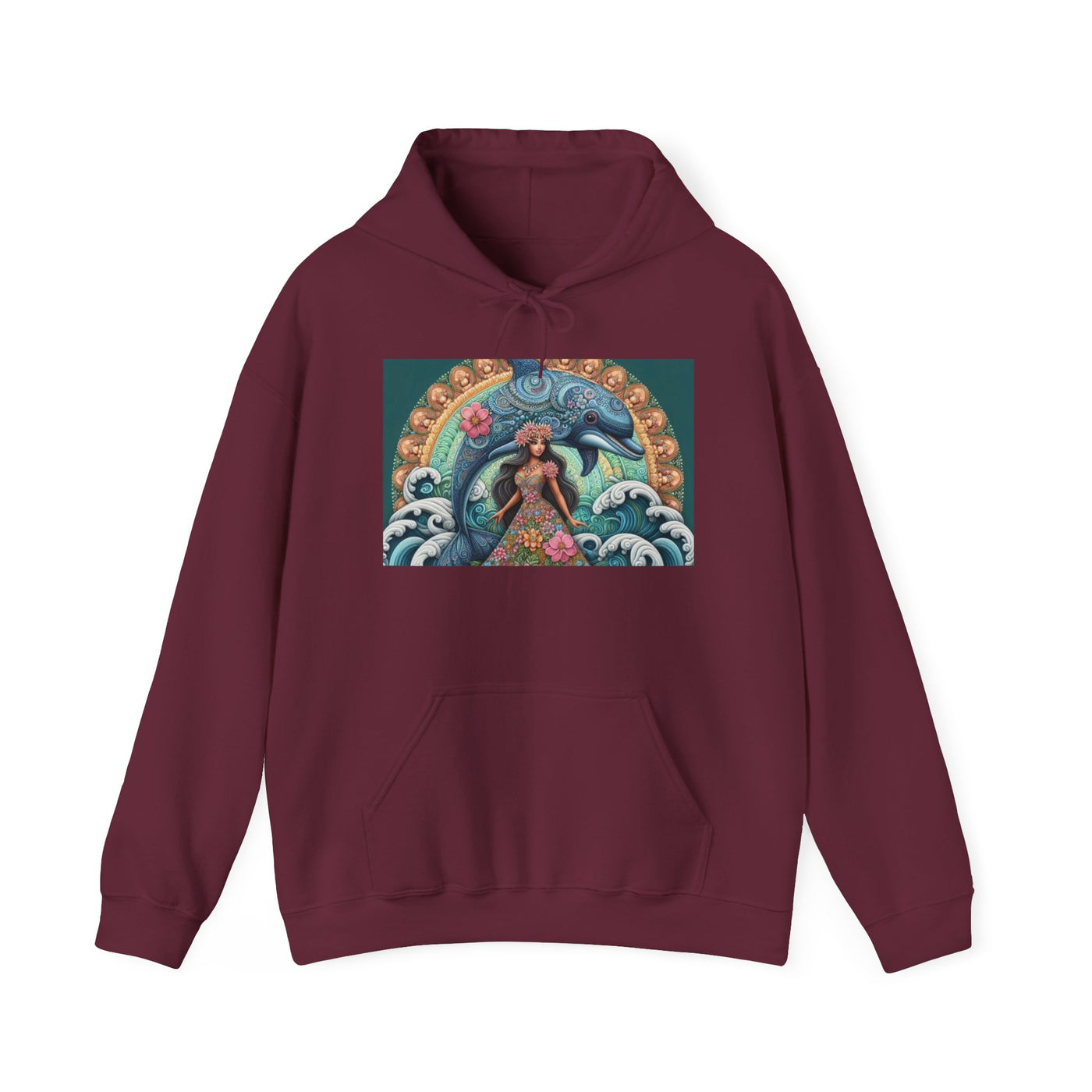Artistic Mermaid Hooded Sweatshirt | Cozy Sweatshirt, Gift for Sea Lovers, Unique Hoodie, Ocean Art Apparel, Beachwear