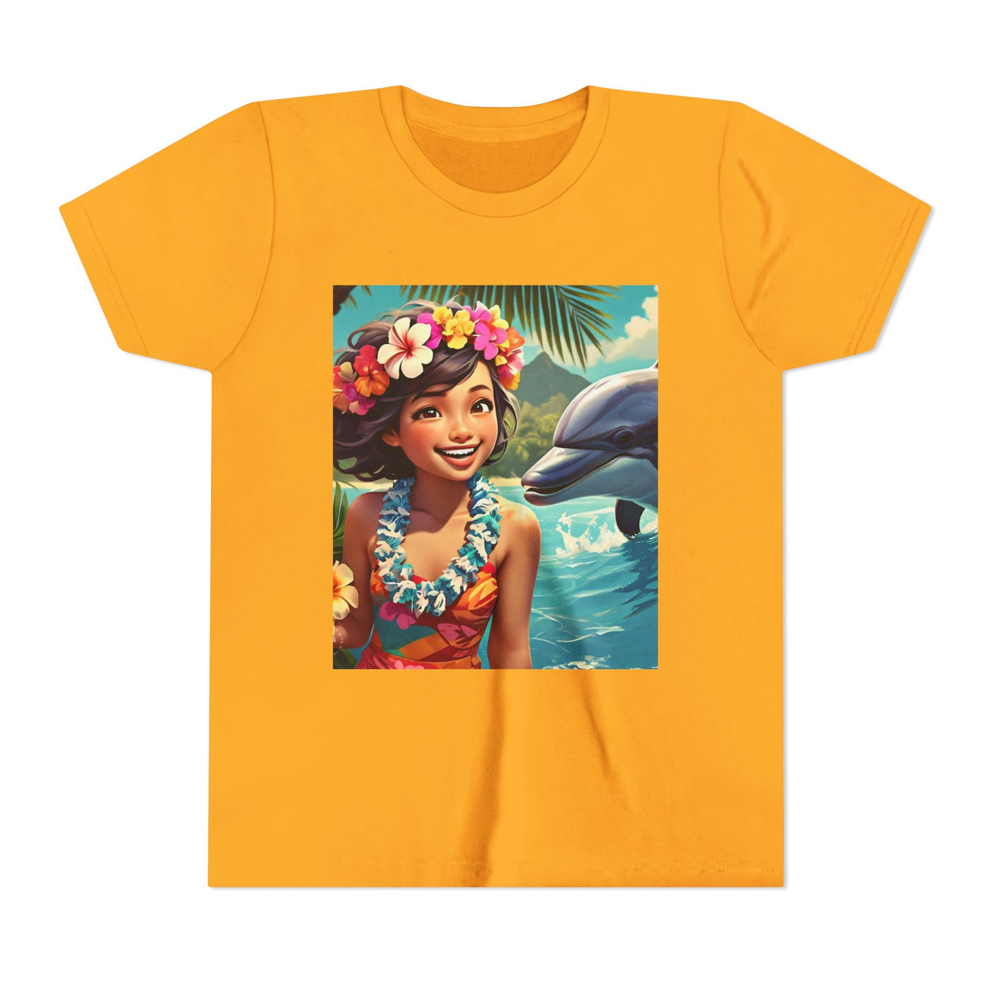 Hawaiian Youth Tee, Summer T-Shirt, Tropical Kids Shirt, Beachwear, Luau Outfit, Vacation Apparel