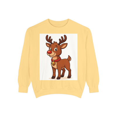 Reindeer Graphic Sweatshirt – Cute Cartoon Rudolph Christmas Pullover