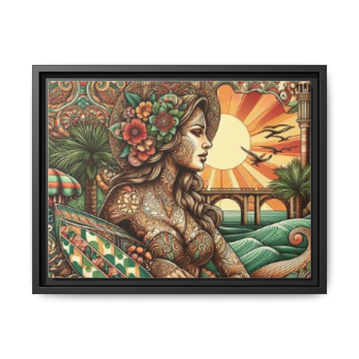 Bohemian Wall Art, Framed Beach Print, Home Decor, Coastal Art, Boho Wall Decor, Gift for Her