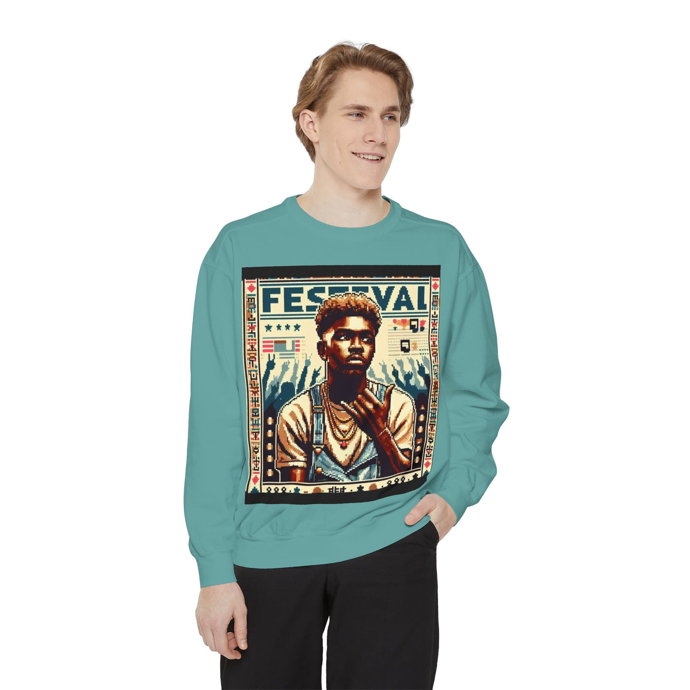 Festival Portrait Sweatshirt — Vintage Concert Graphic Pullover