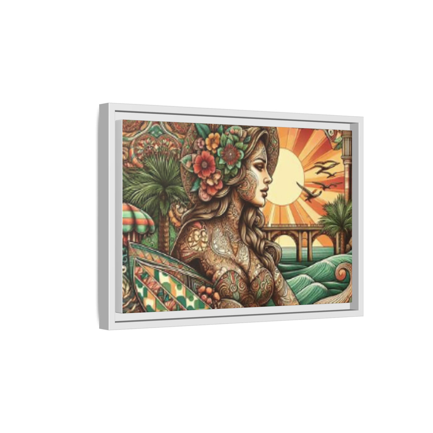 Bohemian Wall Art, Framed Beach Print, Home Decor, Coastal Art, Boho Wall Decor, Gift for Her