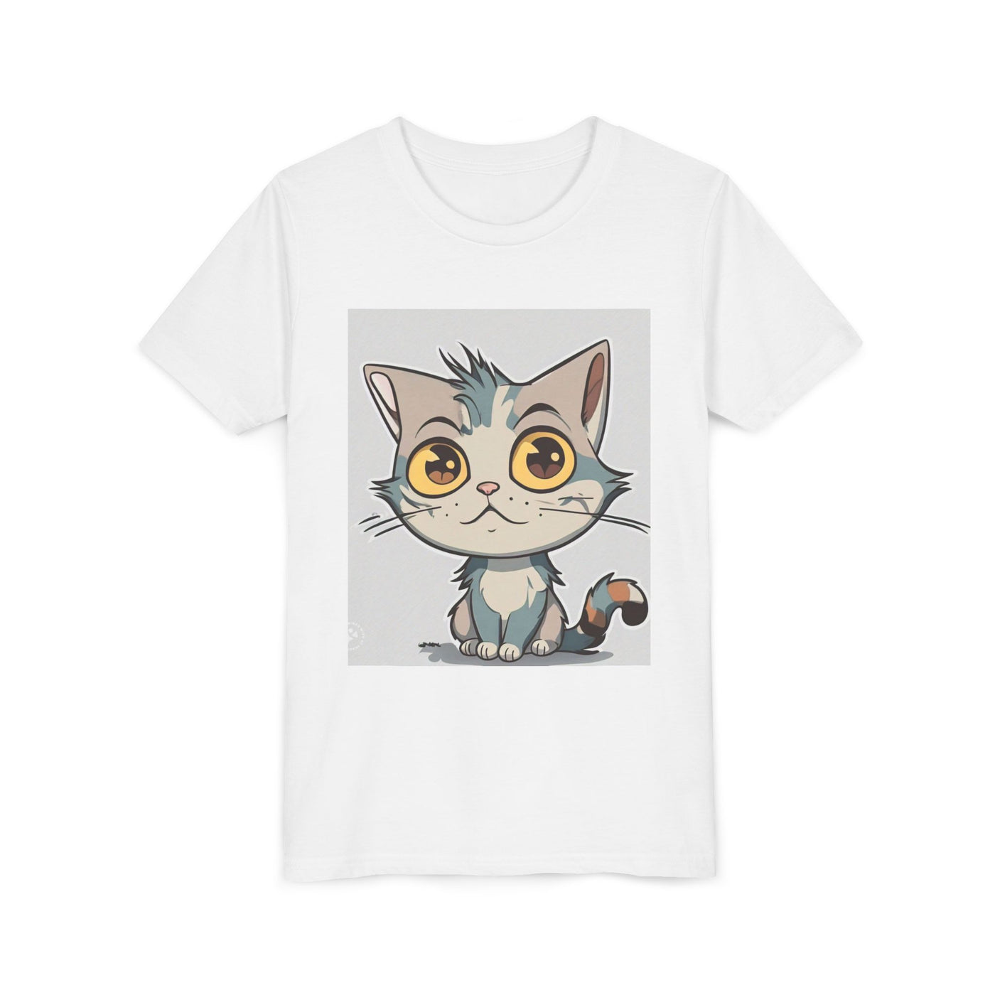 Cute Cartoon Cat Youth Tee, Kids T-Shirt, Cat Lover Gift, Fun Graphic Tee, Birthday Present, Animal Shirt