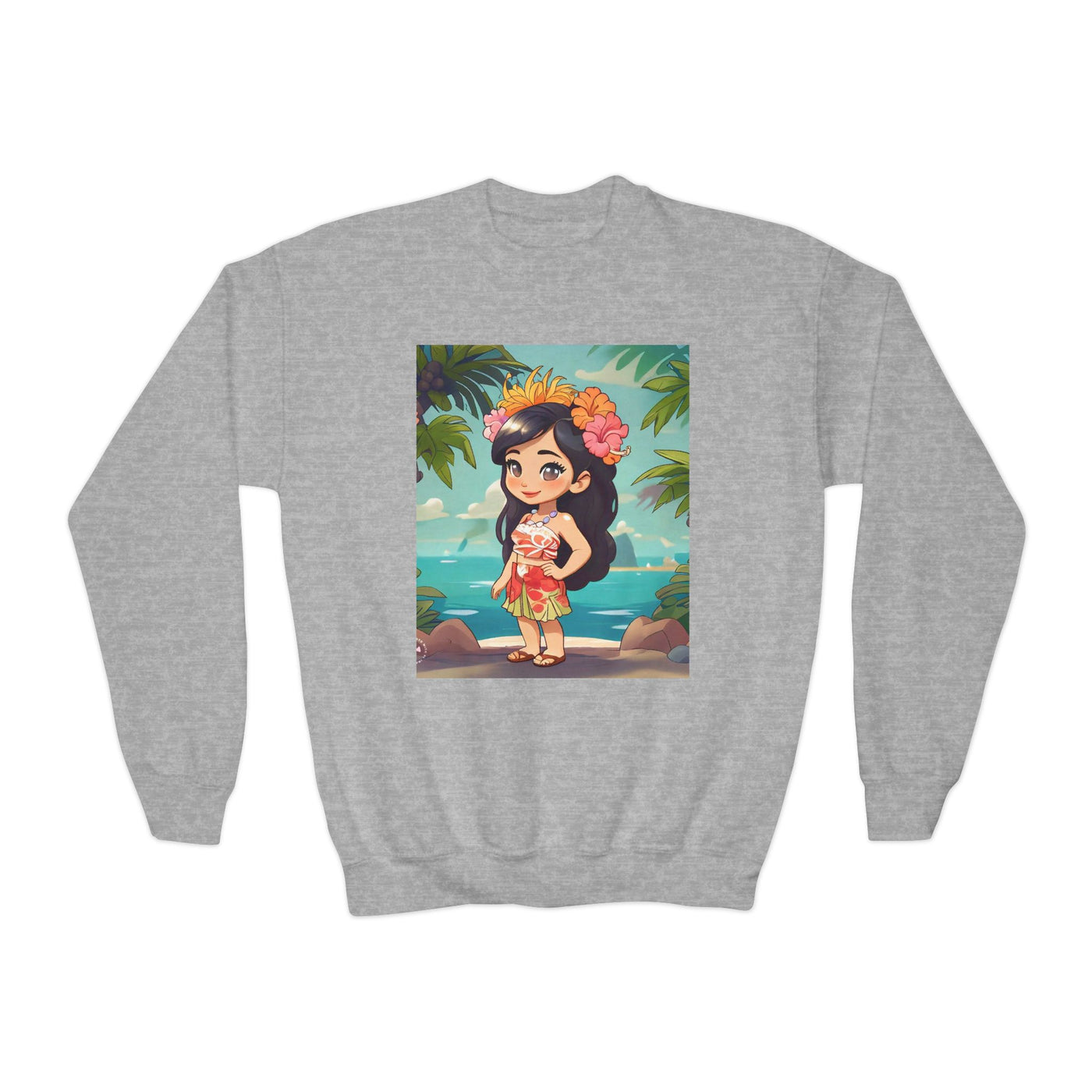 Hawaiian Hula Girl Youth Crewneck Sweatshirt