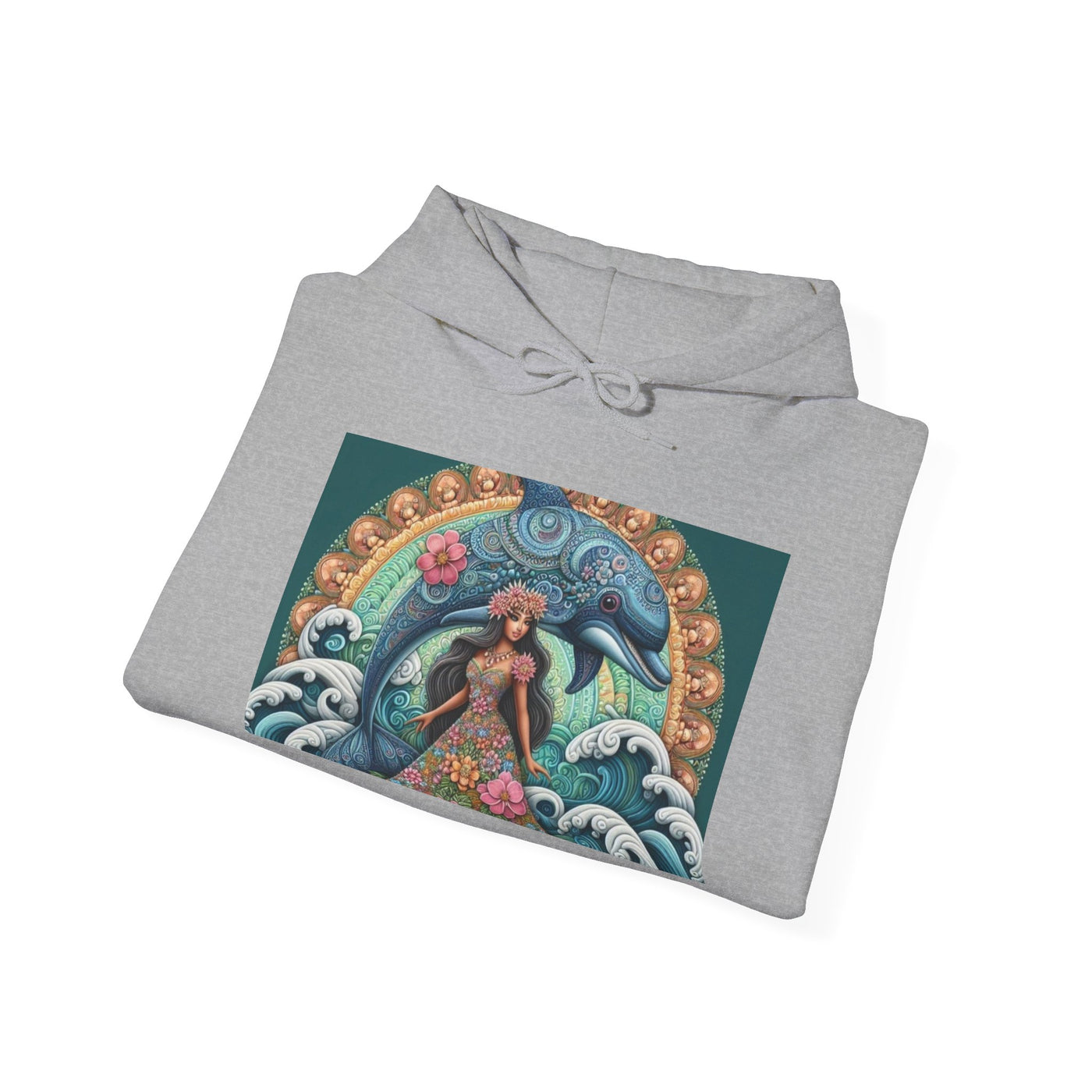 Artistic Mermaid Hooded Sweatshirt | Cozy Sweatshirt, Gift for Sea Lovers, Unique Hoodie, Ocean Art Apparel, Beachwear