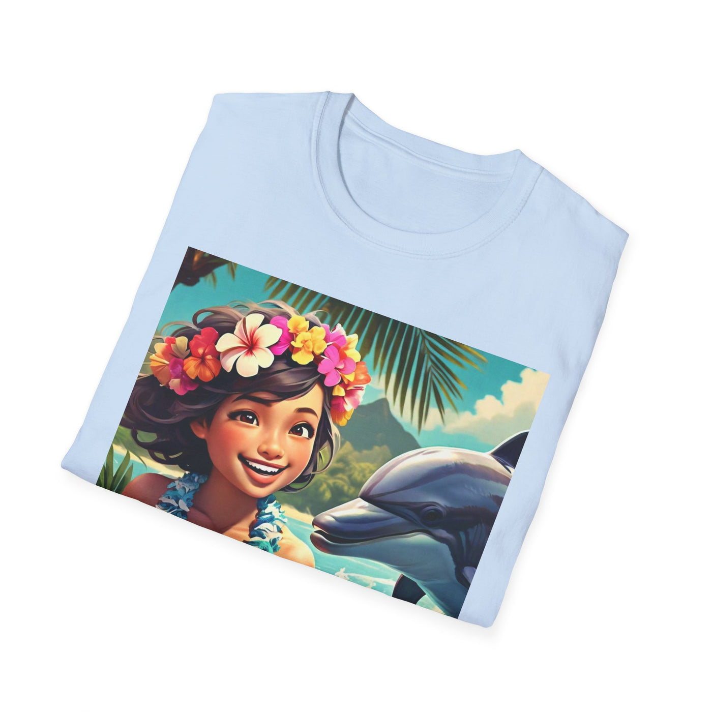 Tropical Dolphin Graphic Tee | Relaxed Vibe, Vacation Wear, Beach Party, Gift for Nature Lovers, Summer Fun