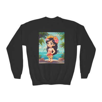Hawaiian Hula Girl Youth Crewneck Sweatshirt
