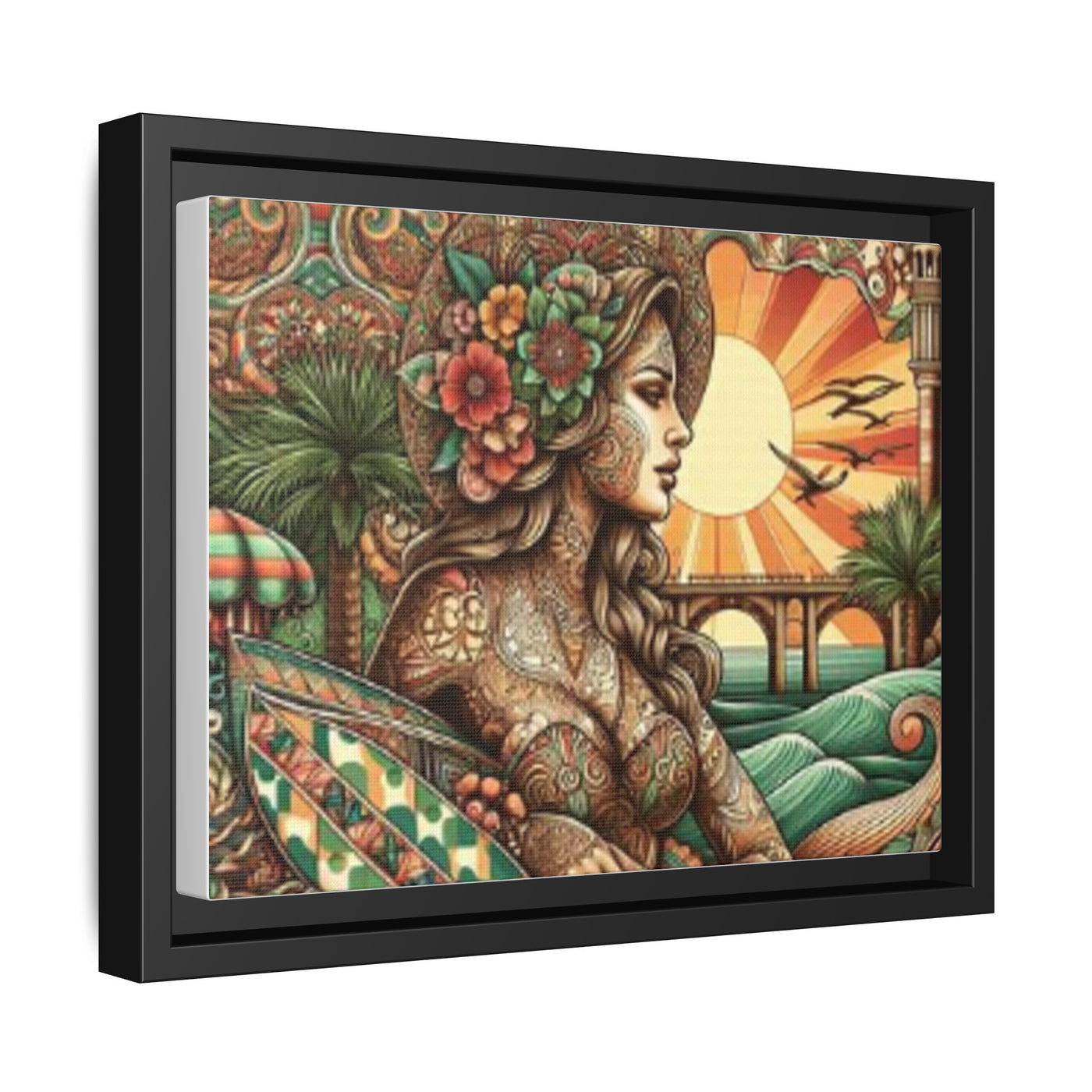 Bohemian Wall Art, Framed Beach Print, Home Decor, Coastal Art, Boho Wall Decor, Gift for Her