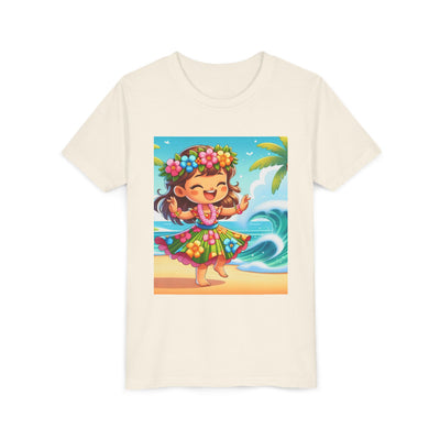Hawaiian Luau Youth Tee, Cute Beach Shirt, Kids Tropical Summer Fun Tee, Tropical Vacation Gift, Floral Dance Tee