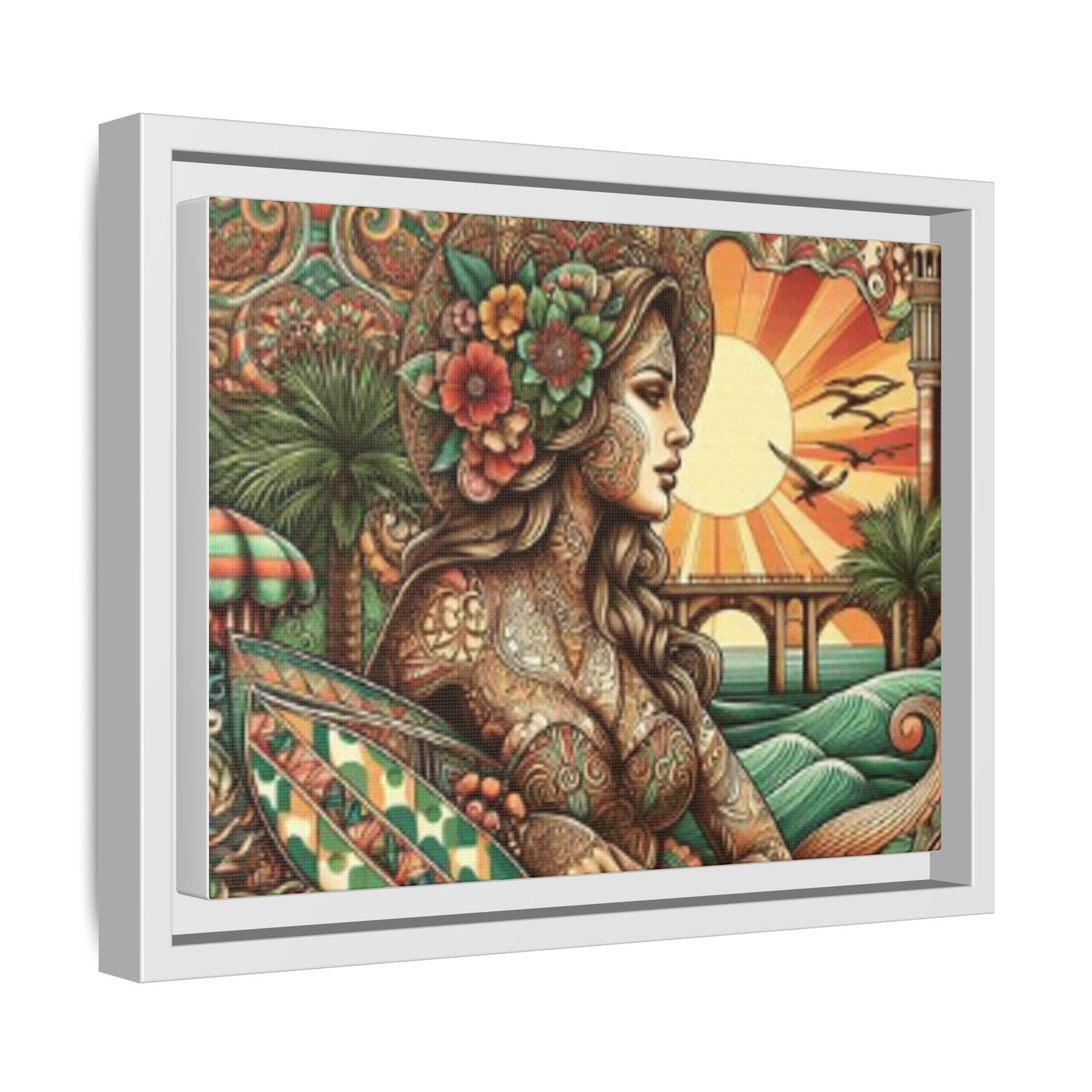 Bohemian Wall Art, Framed Beach Print, Home Decor, Coastal Art, Boho Wall Decor, Gift for Her