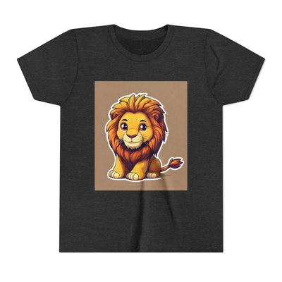 Cute Lion Youth Short Sleeve Tee, Kids Animal T-Shirt, Birthday Gift, Kids Apparel, Zoo Theme Shirt, Playful Lion Print