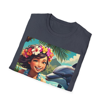 Tropical Dolphin Graphic Tee | Relaxed Vibe, Vacation Wear, Beach Party, Gift for Nature Lovers, Summer Fun