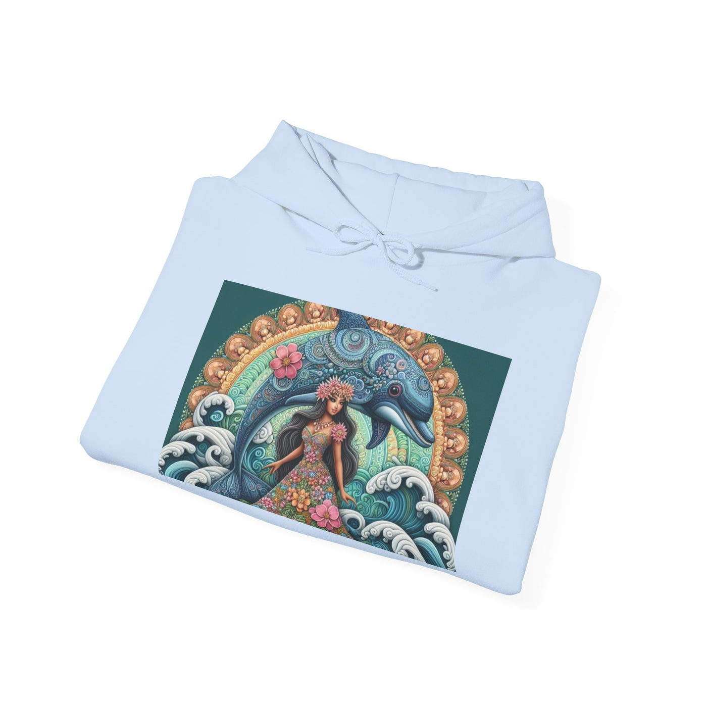 Artistic Mermaid Hooded Sweatshirt | Cozy Sweatshirt, Gift for Sea Lovers, Unique Hoodie, Ocean Art Apparel, Beachwear