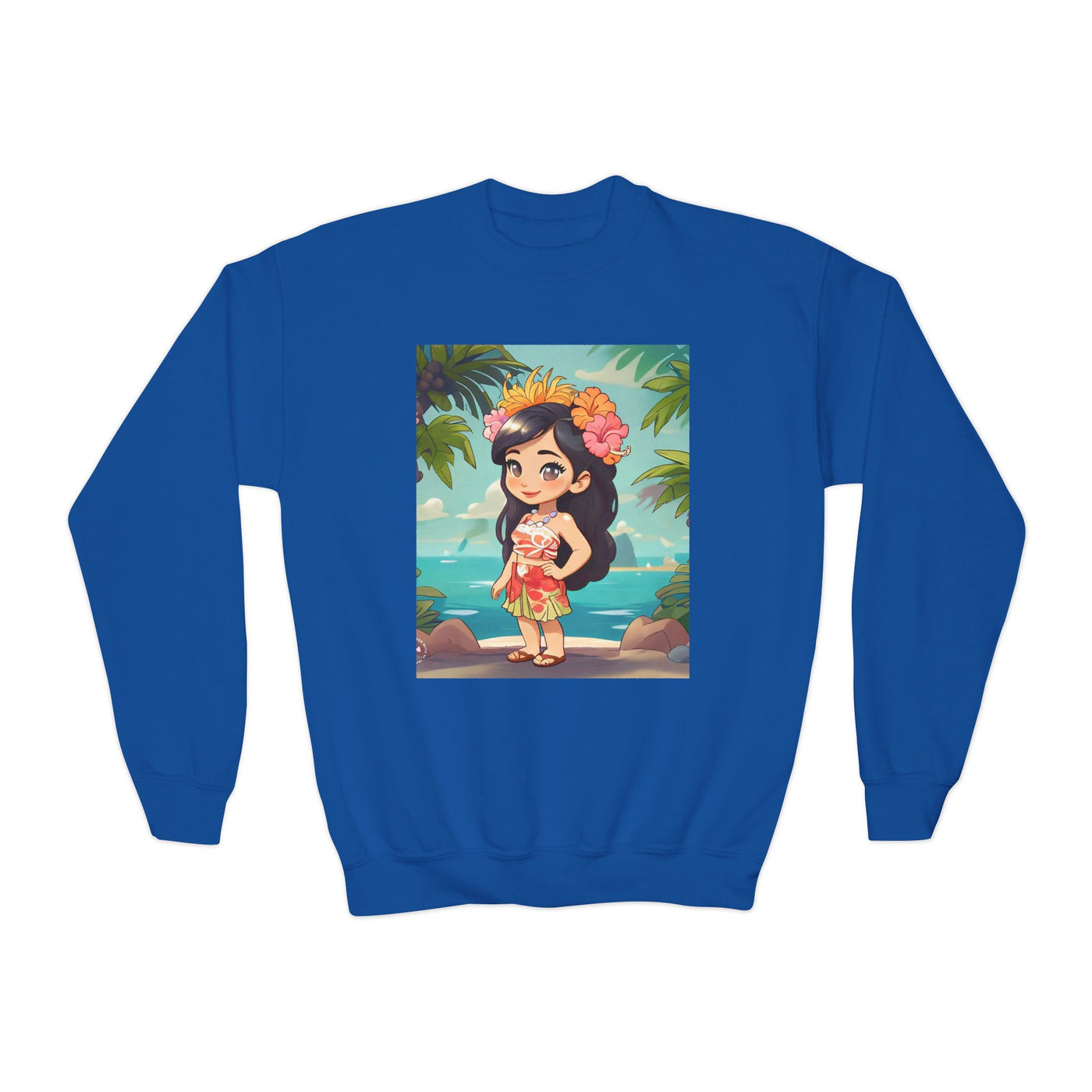 Hawaiian Hula Girl Youth Crewneck Sweatshirt