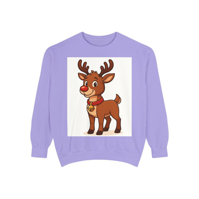 Reindeer Graphic Sweatshirt – Cute Cartoon Rudolph Christmas Pullover