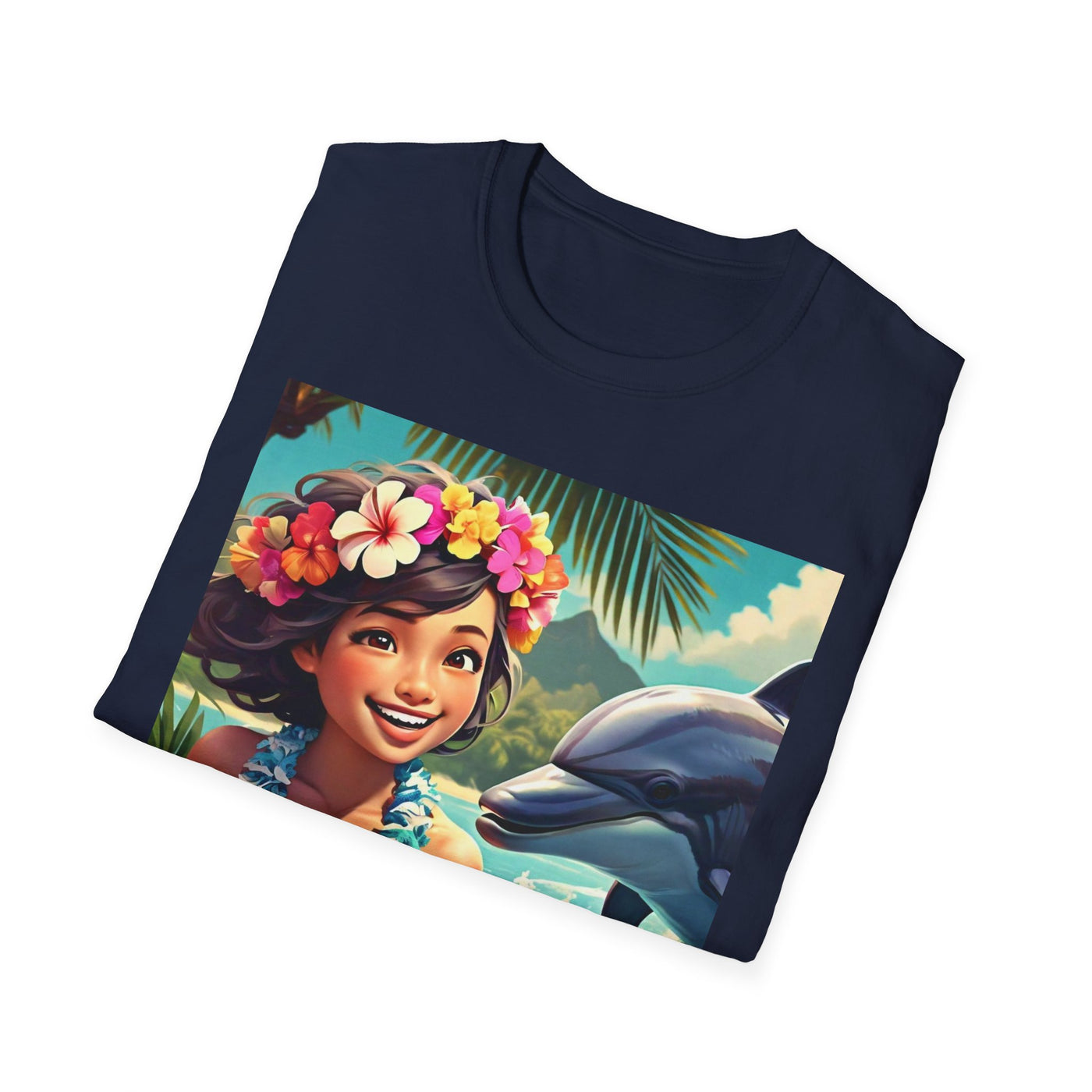 Tropical Dolphin Graphic Tee | Relaxed Vibe, Vacation Wear, Beach Party, Gift for Nature Lovers, Summer Fun