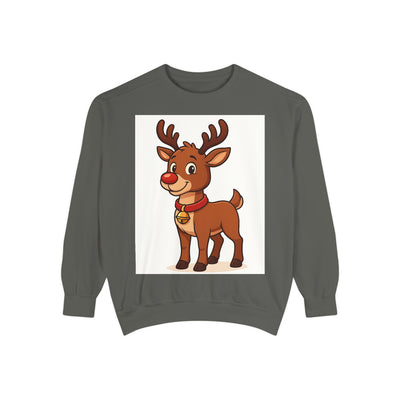 Reindeer Graphic Sweatshirt – Cute Cartoon Rudolph Christmas Pullover