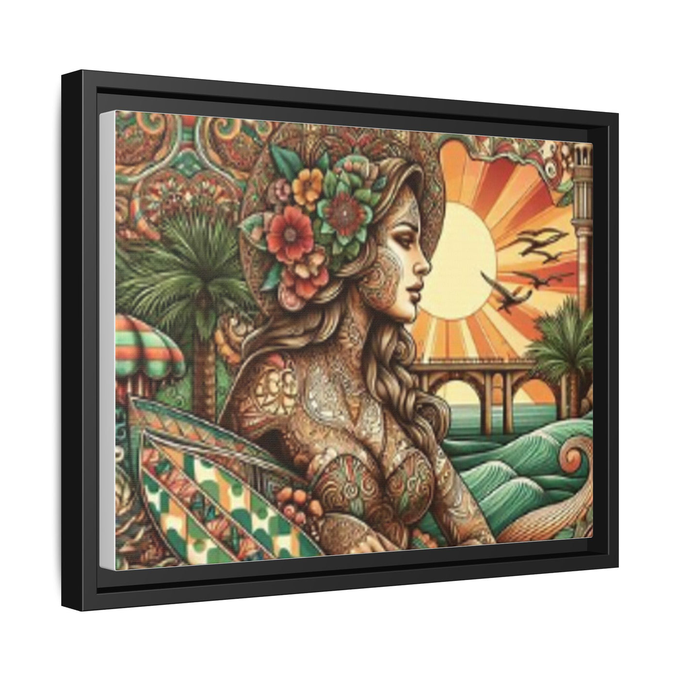 Bohemian Wall Art, Framed Beach Print, Home Decor, Coastal Art, Boho Wall Decor, Gift for Her