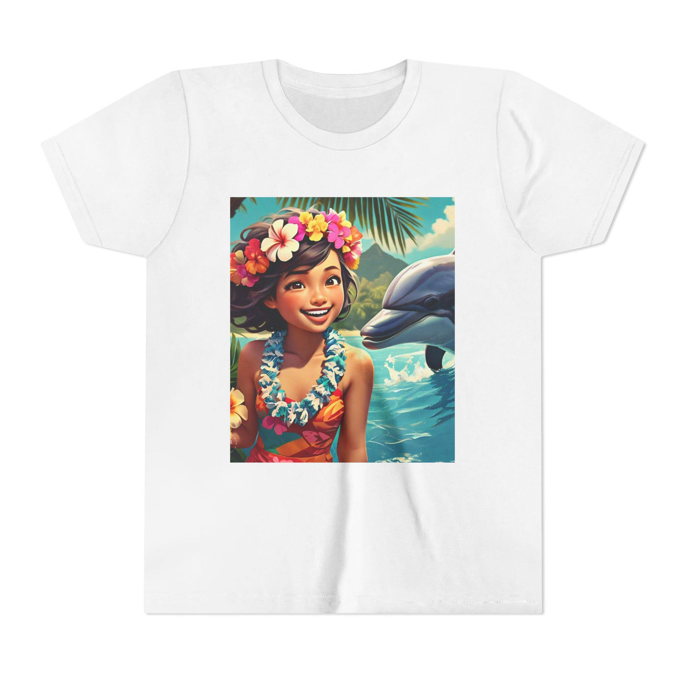 Hawaiian Youth Tee, Summer T-Shirt, Tropical Kids Shirt, Beachwear, Luau Outfit, Vacation Apparel