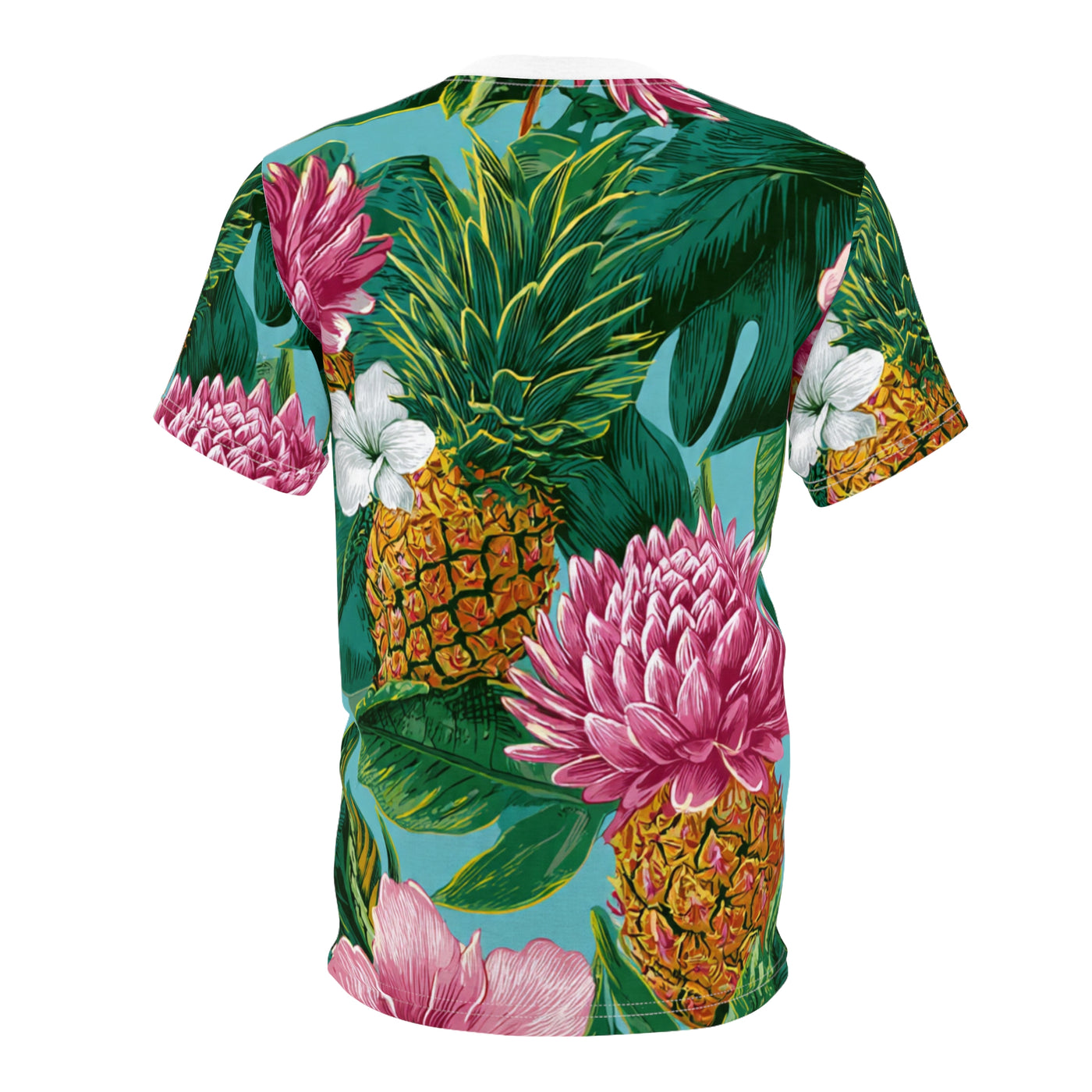Tropical Pineapple Floral Tee — All-Over Print Hawaiian Shirt