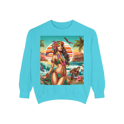 Tropical Vibe Sweatshirt - Beachy Casual Wear, Summer Outfits, Holiday Gift, Beach Lover Apparel, Colorful Graphic Design