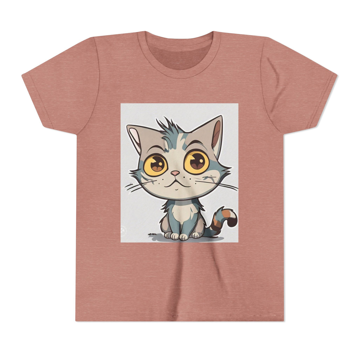 Cute Cartoon Cat Youth Tee, Kids T-Shirt, Cat Lover Gift, Fun Graphic Tee, Birthday Present, Animal Shirt