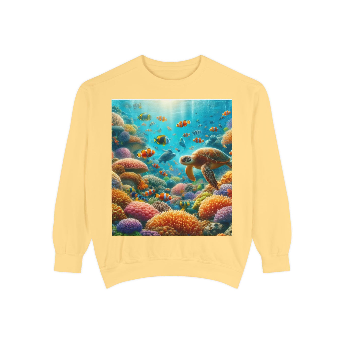 Coral Reef Adventure Sweatshirt | Eco-Friendly Style, Coastal Vibes, Perfect Gift for Ocean Lovers, Summer Apparel, Unique Beachwear