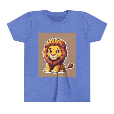 Cute Lion Youth Short Sleeve Tee, Kids Animal T-Shirt, Birthday Gift, Kids Apparel, Zoo Theme Shirt, Playful Lion Print