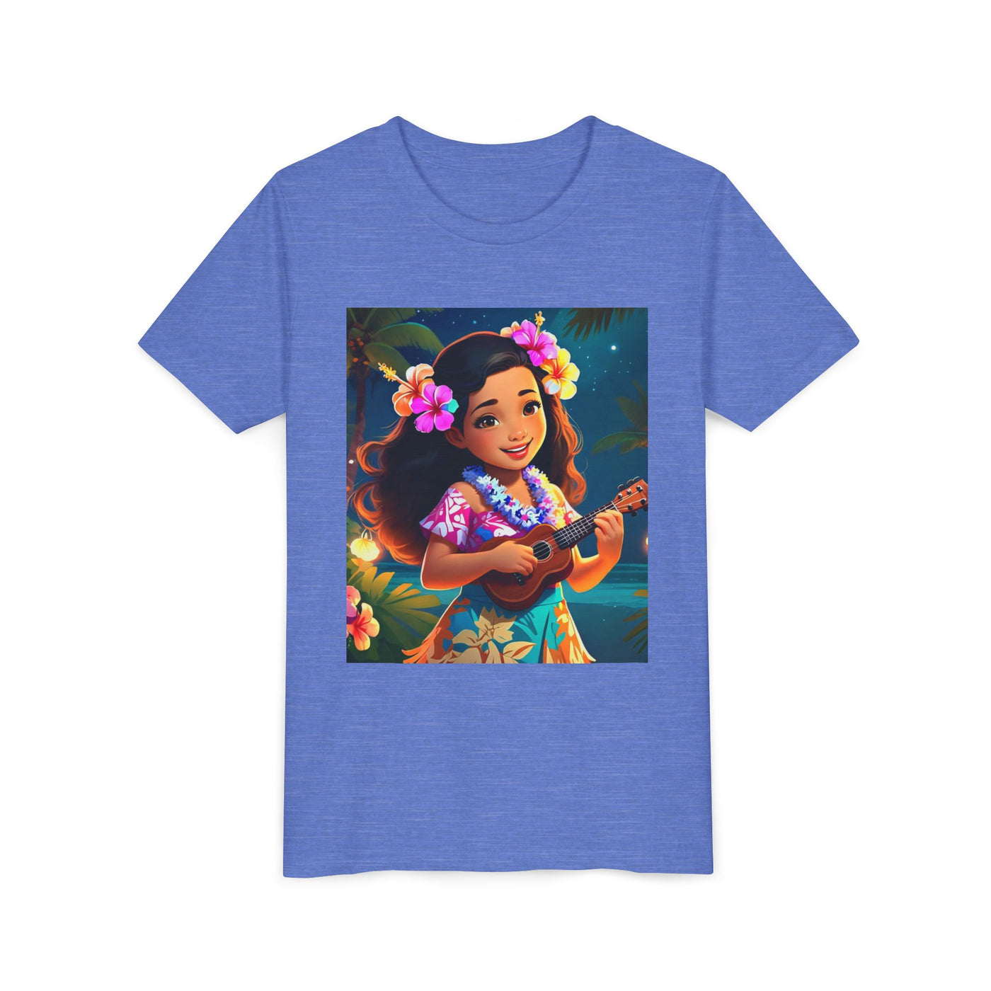 Hawaiian Melody Youth Tee, Tropical Short Sleeve Shirt, Fun Summer Kids Top, Vacation Outfit, Luau Party Wear