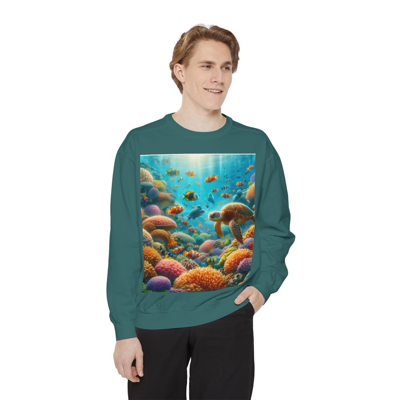 Coral Reef Adventure Sweatshirt | Eco-Friendly Style, Coastal Vibes, Perfect Gift for Ocean Lovers, Summer Apparel, Unique Beachwear