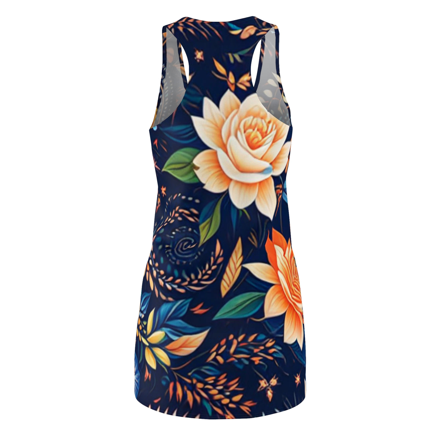 Floral Pattern Racerback Dress, Summer Dress, Beachwear, Vacation Outfit, Casual Day Dress, Floral AOP Dress