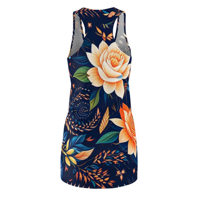 Floral Pattern Racerback Dress, Summer Dress, Beachwear, Vacation Outfit, Casual Day Dress, Floral AOP Dress